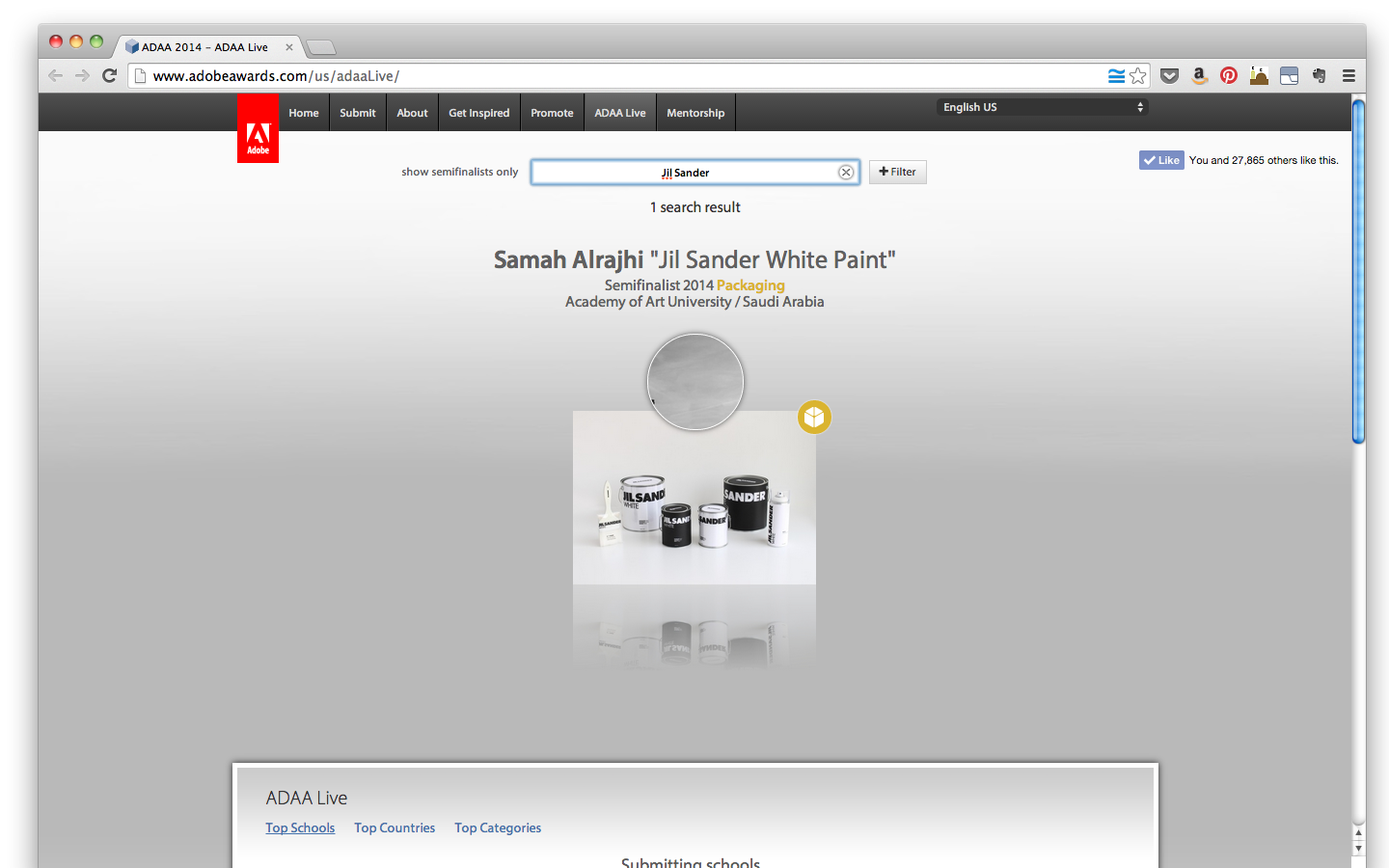 Jil Sander White is Semifinalist on