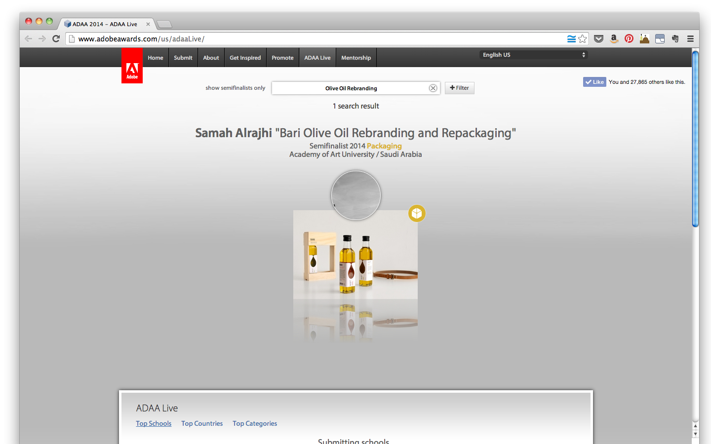Bari Olive OiL Rebranding and Repackaging is Semifinalist on