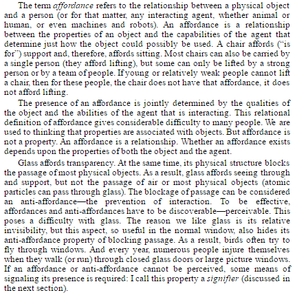 Excerpt from Design of Everyday Things
