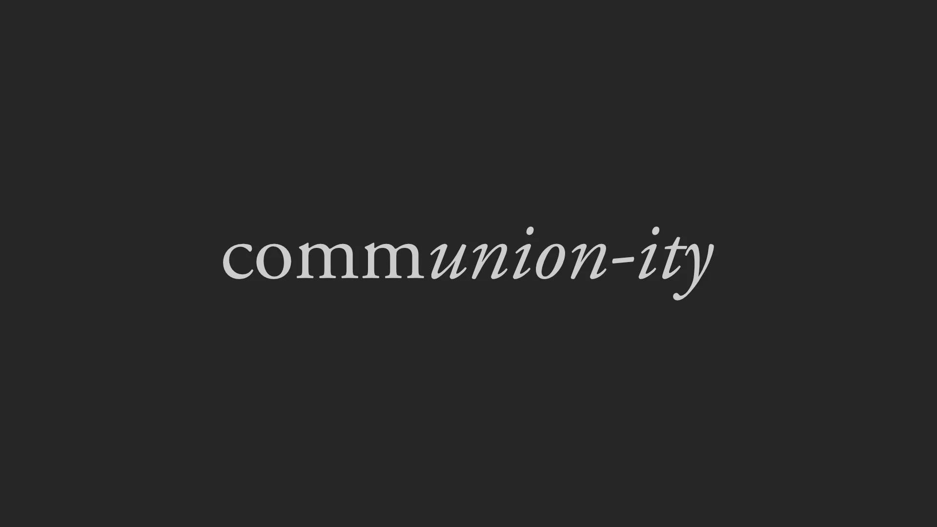 Communion-ity