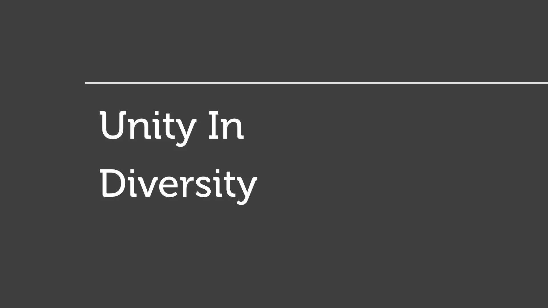 Unity In Diversity