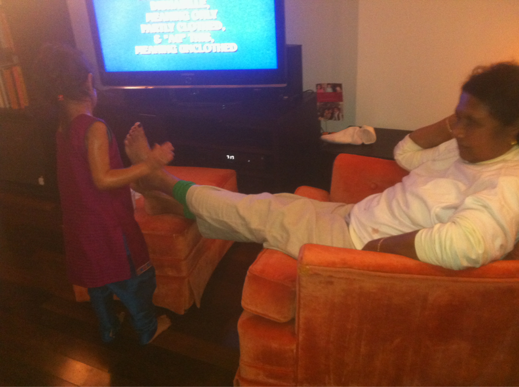 Follow up: granddaughter massages grandmom’s feet. 

It’s unreal. 

An amazing multi-generational moment. Of sorts. P