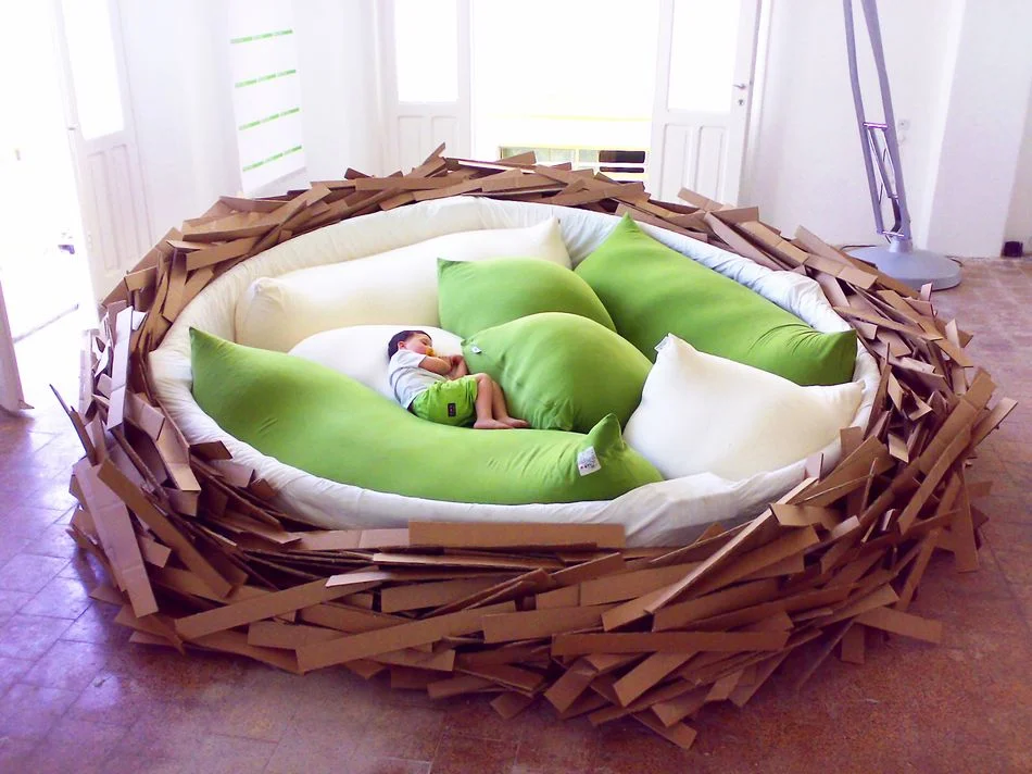 thedailywhat:
Human-Sized Bird’s Nest of the Day: The Giant Birdsnest from O*GE was designed to be a multi-purpose creativity space for “creating new ideas.”
Part furniture, part playground, the inspiration incubator comfortably seats 16 and “needs…