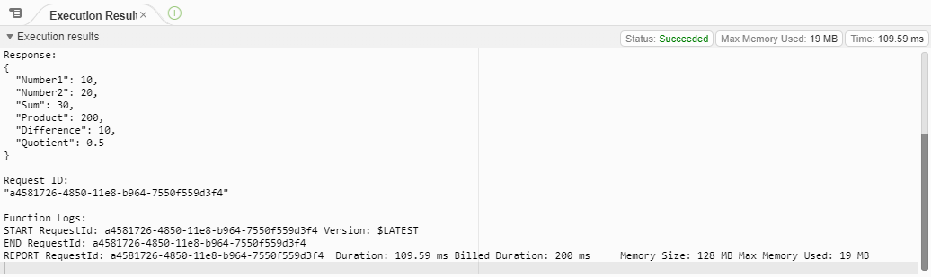 Successful Python Lambda Execution