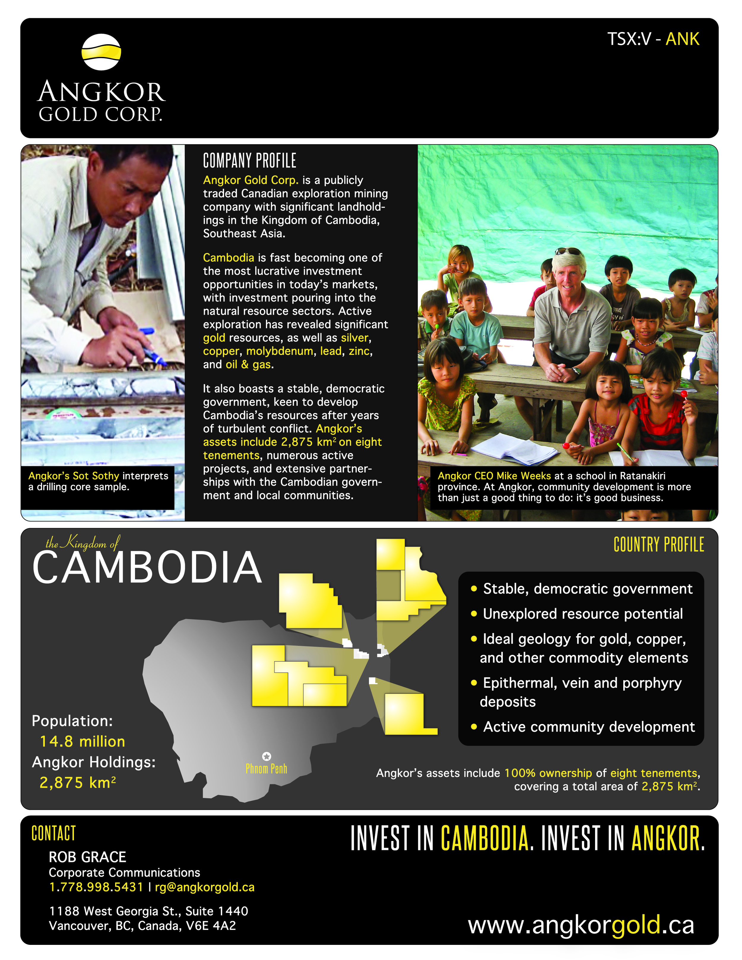 Brochure Design: Angkor Gold Corp.