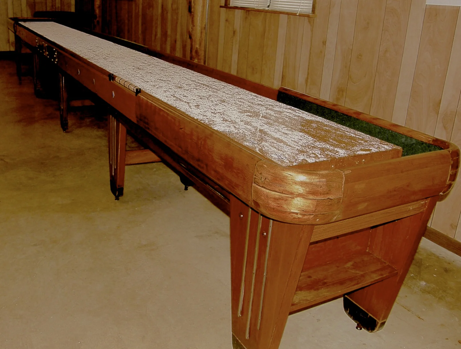 Shuffleboard table.