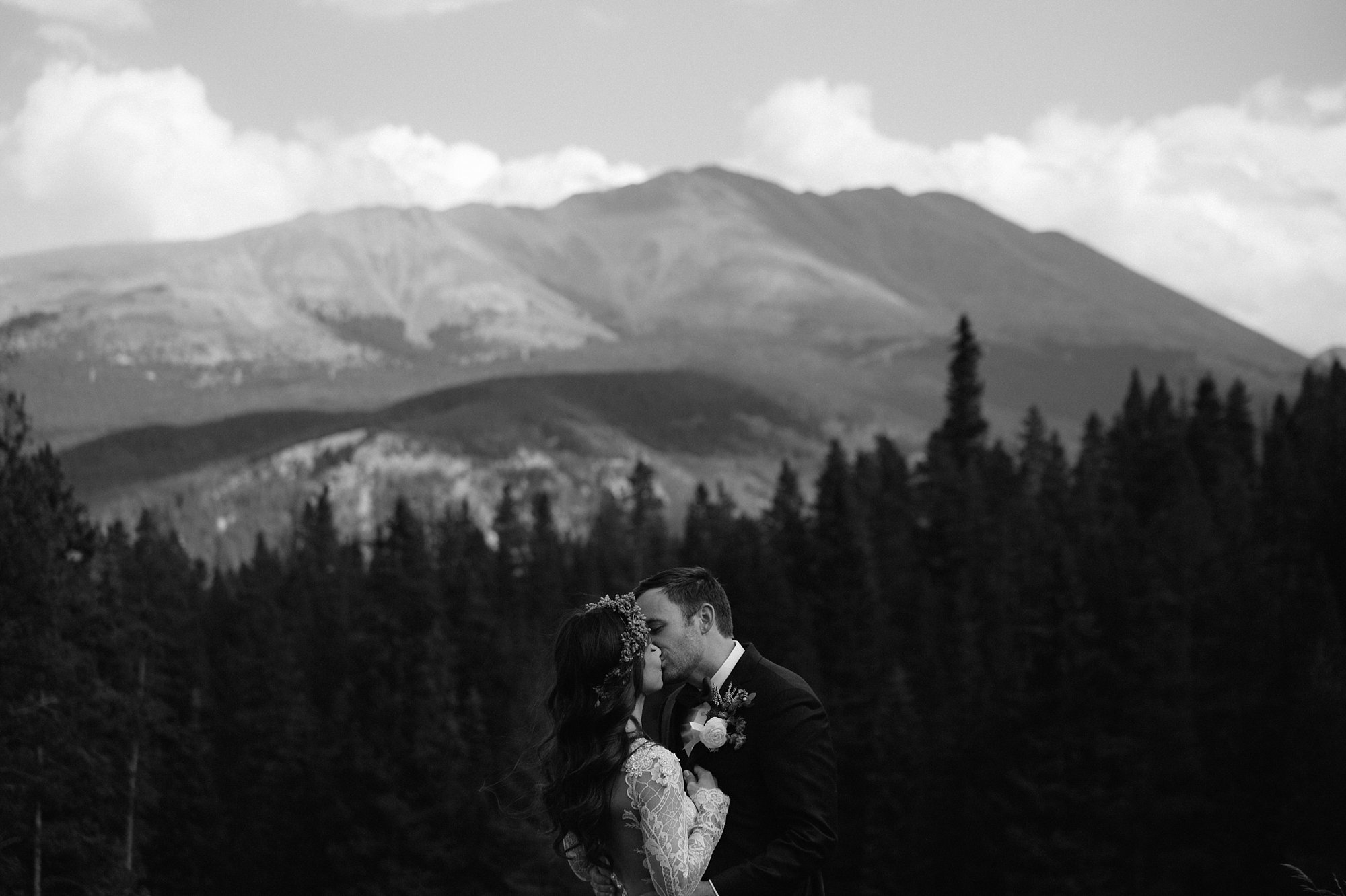 A bride and groom portrait from their wedding at Ten Mile Station