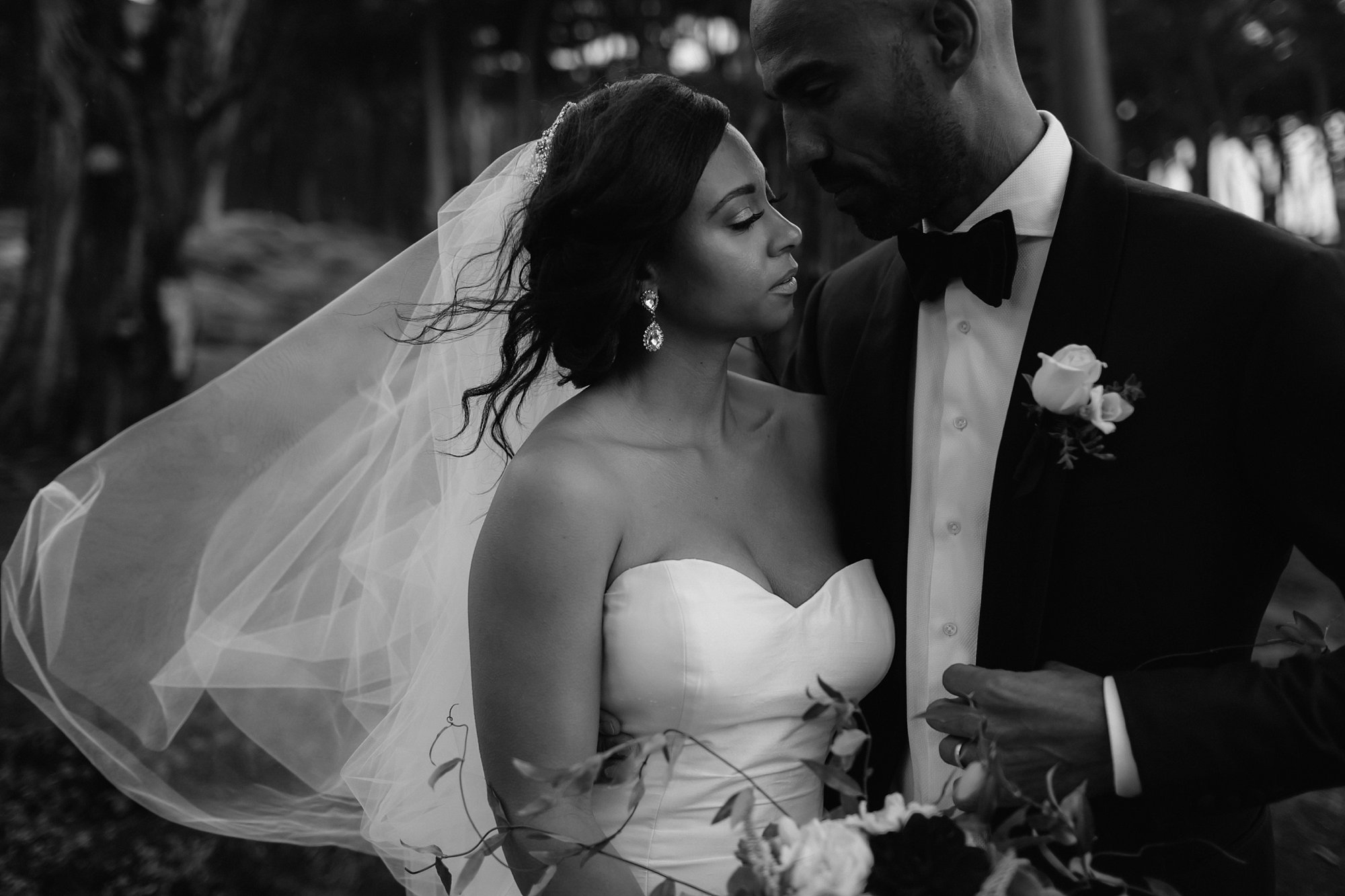 Black and white wedding photo in SF