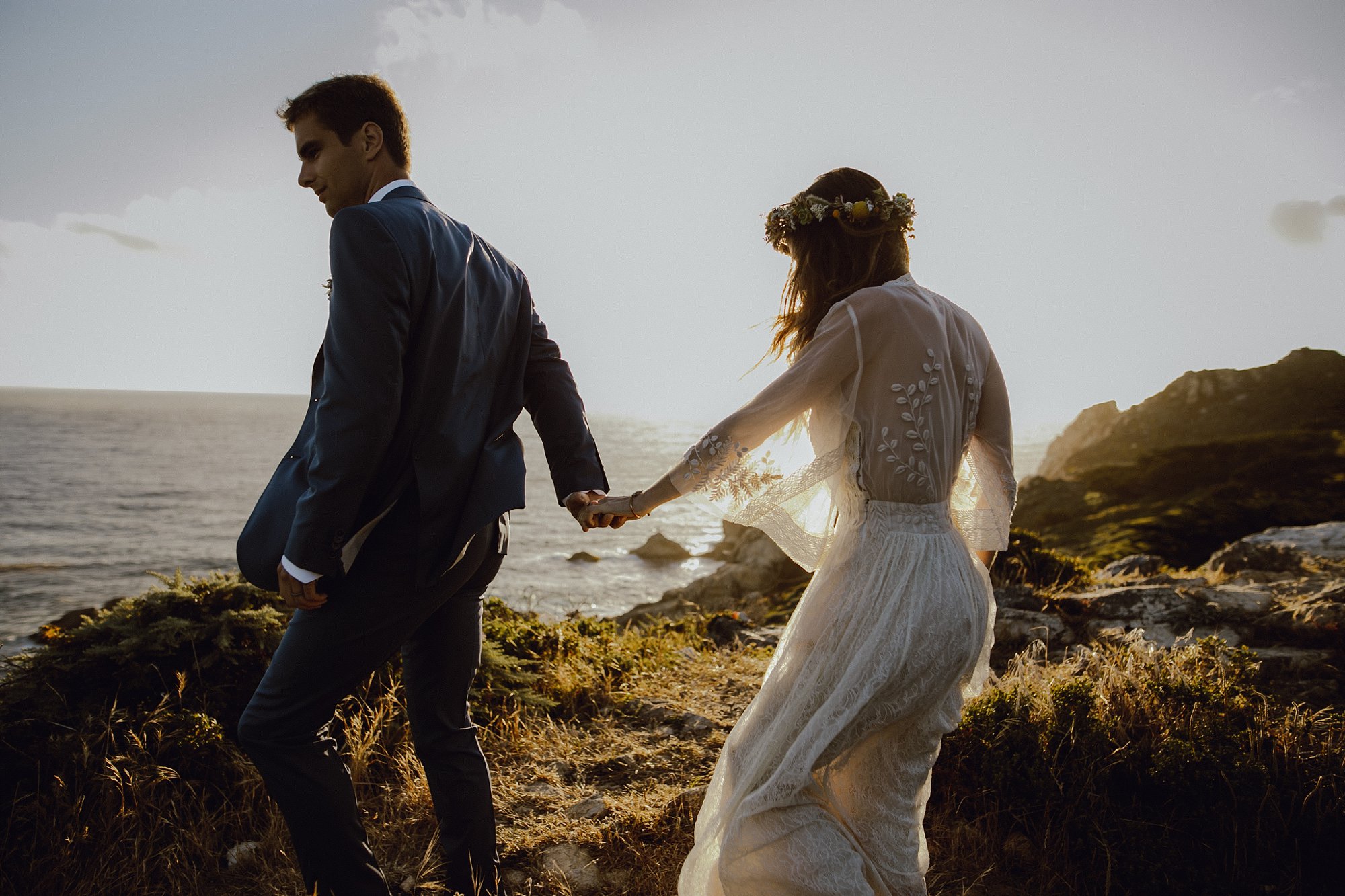 Sunset wedding photos in Big Sur
