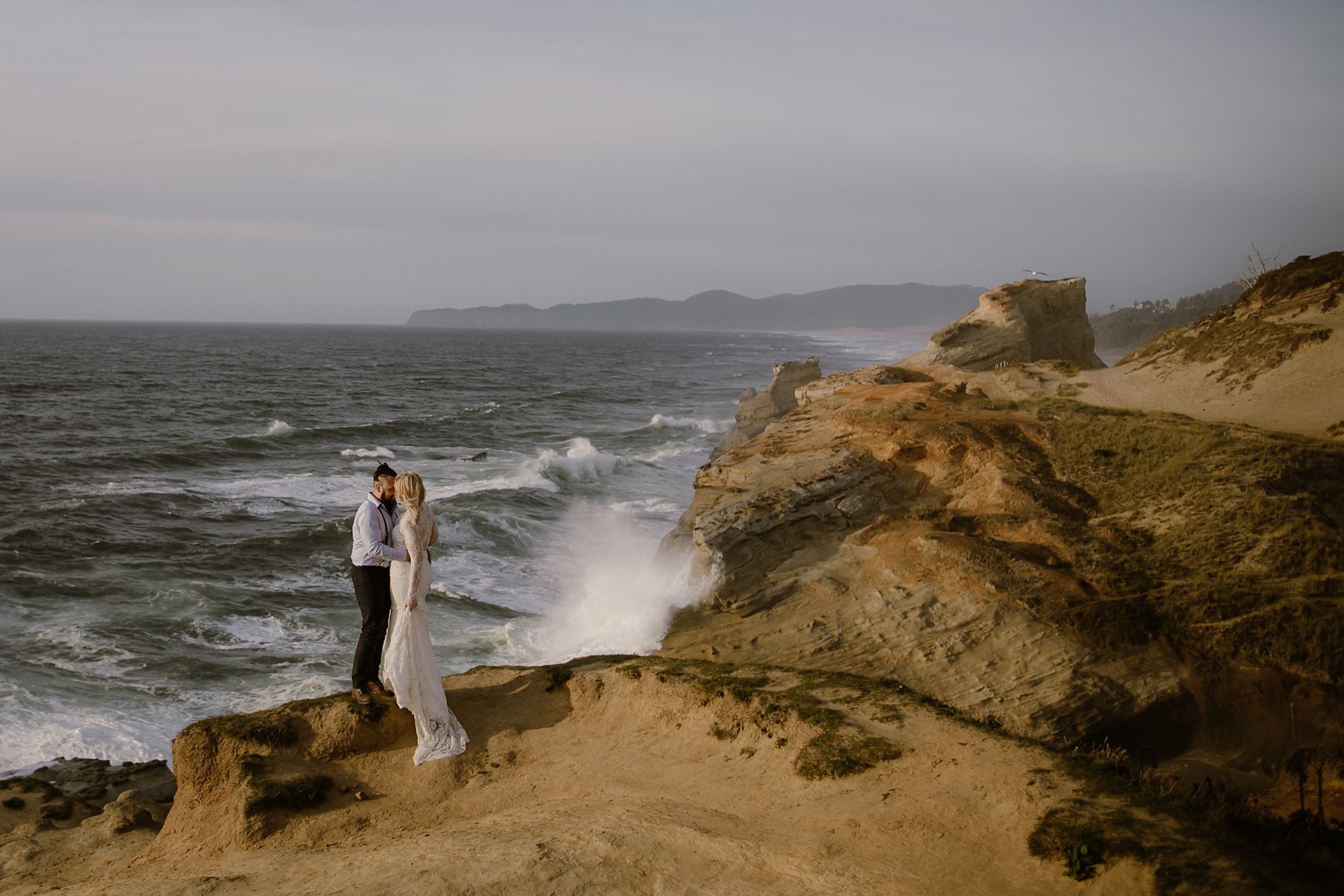 A beach wedding photo by Portland Wedding Photographer Catalina Jean