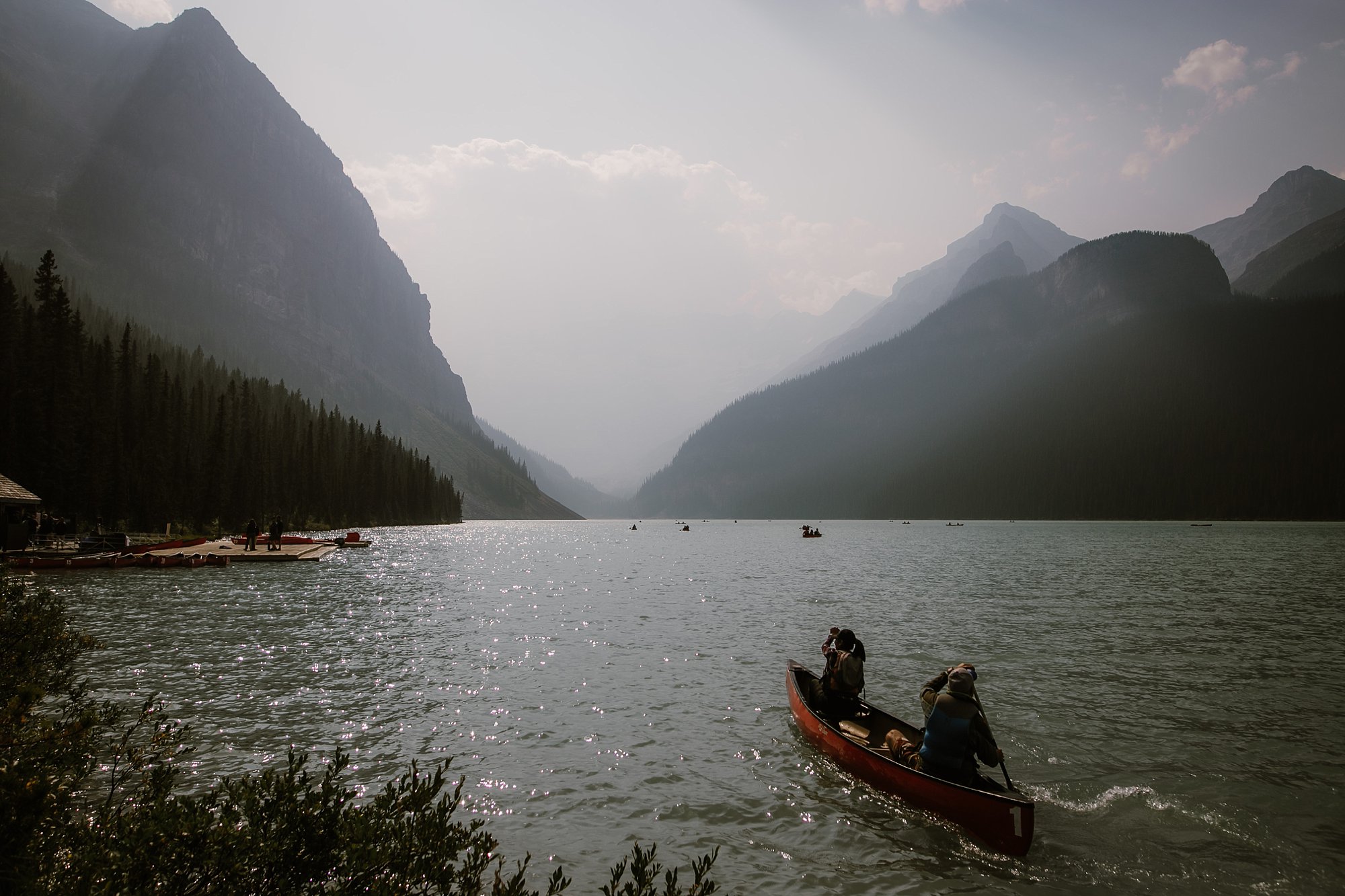 Canoes in Banff Canada
