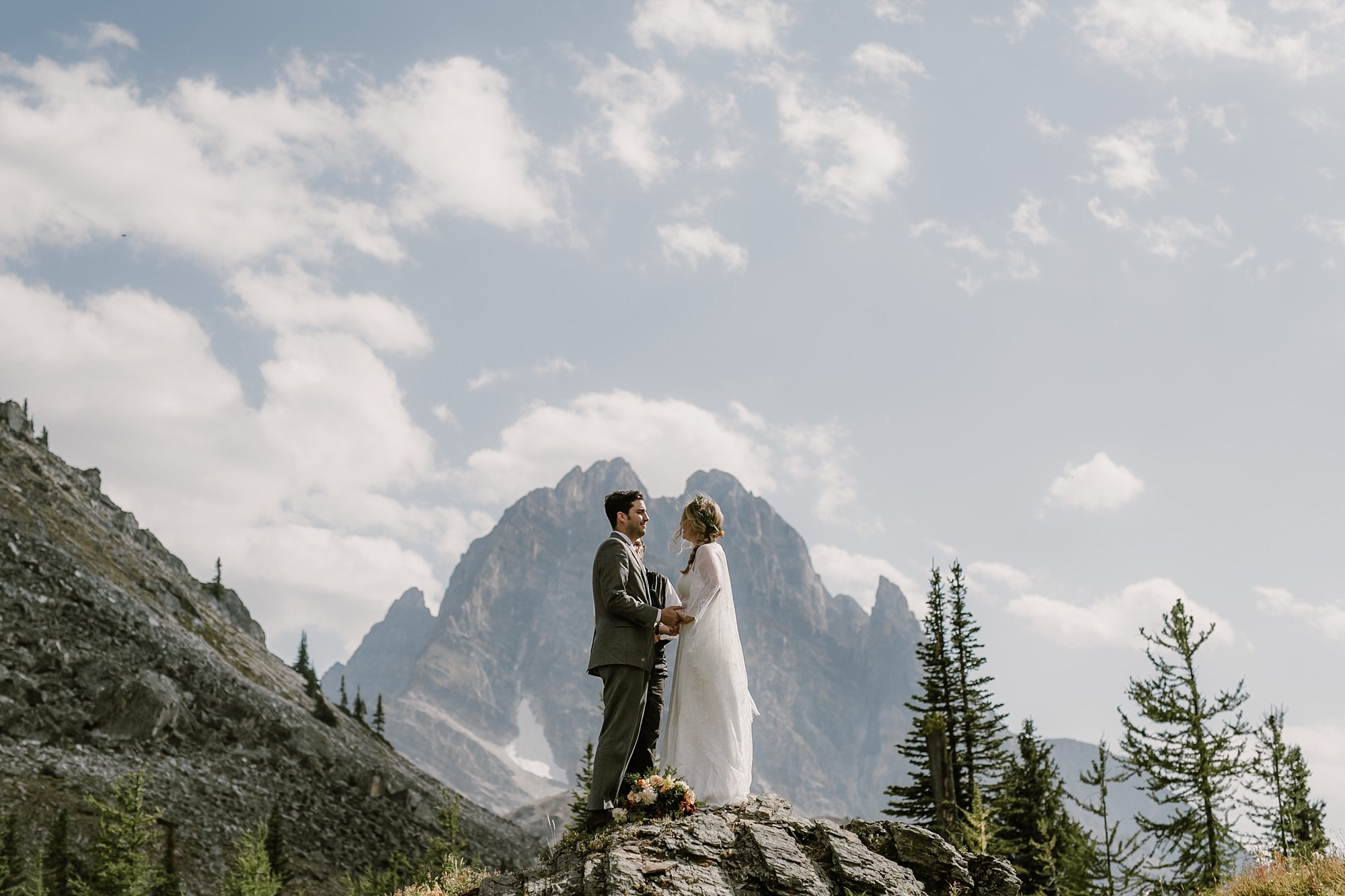 A wedding ceremony in Banff National Park