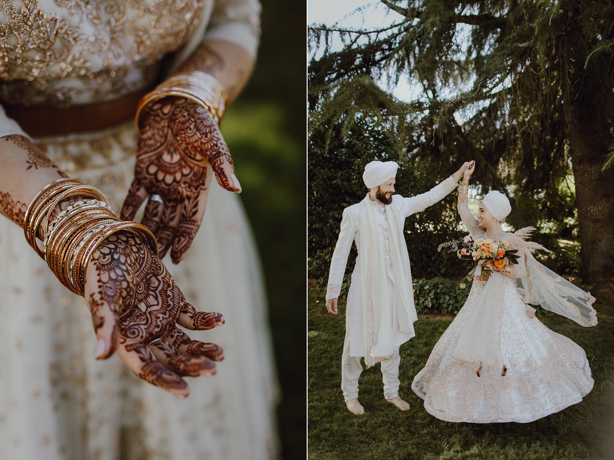 Sikh wedding with henna in Oregon by Catalina Jean Photography