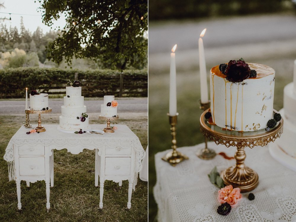 Oregon wedding cake table inspiration