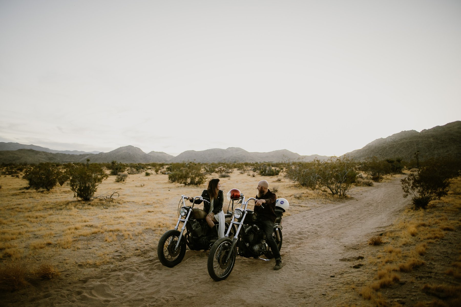 A photo at a motorcycle elopement