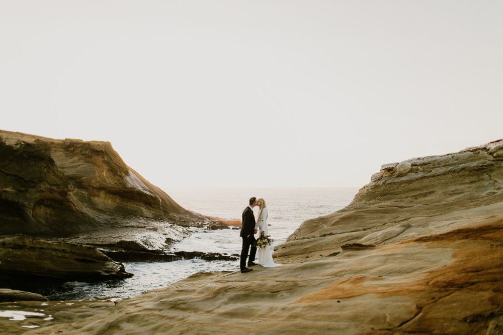 Wedding portrait at the Oregon Coast