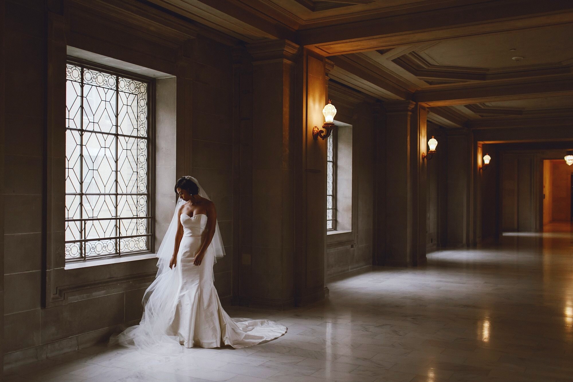 Photo of the bride at San Francisco City Hall