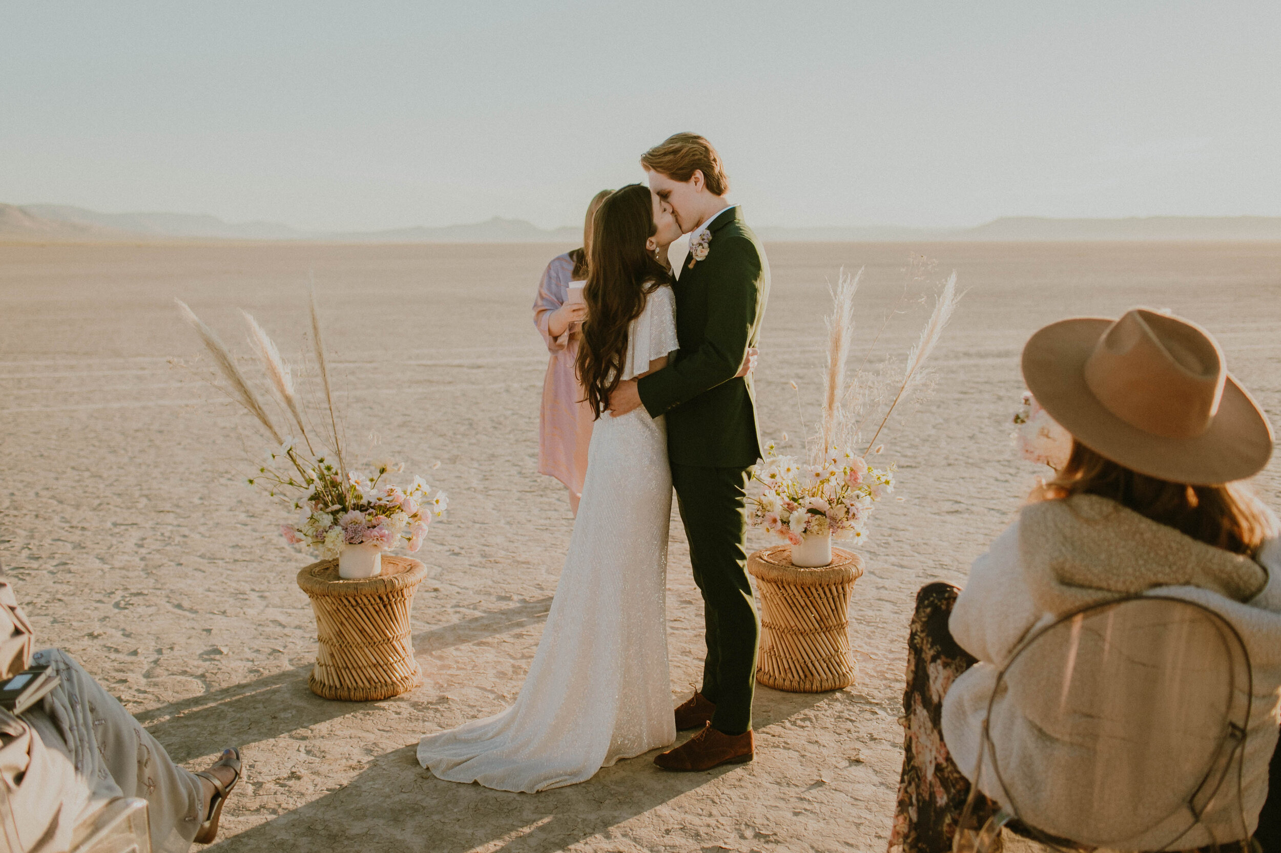 Elopement wedding ceremony at the Alvord Desert