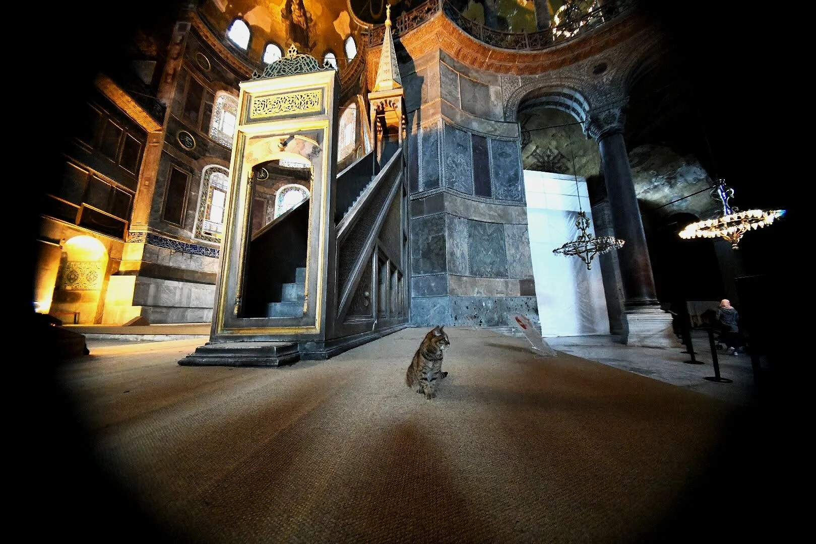  A local celebrity poses for a photo in the Hagia Sophia. 