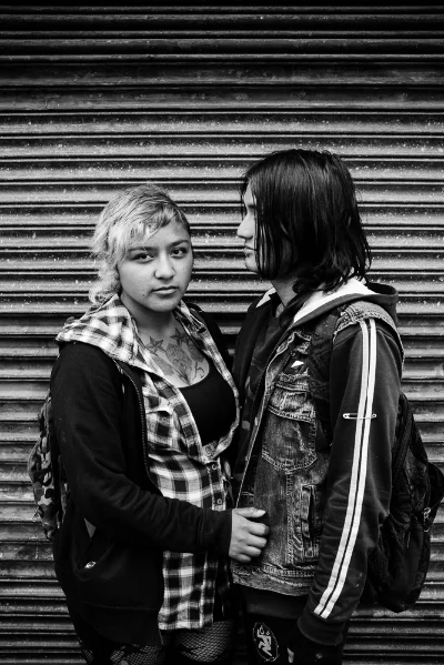 Portrait of a young couple near the Centro Historico in Quito, Ecuador. 05 June 2014