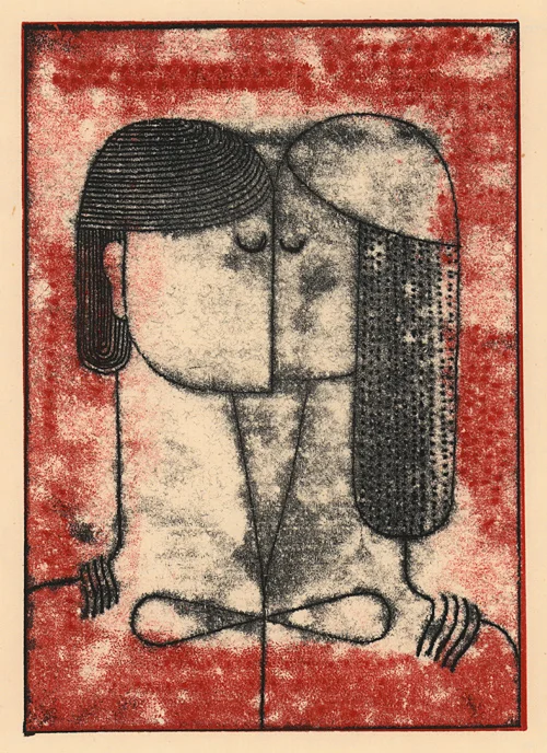 Couple#258, monotype 9"x10"