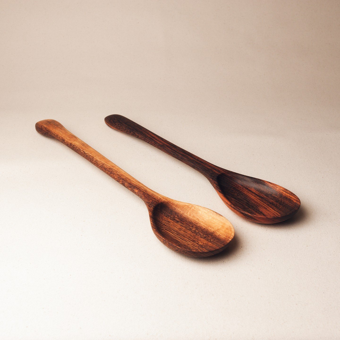 David Rully's cooking utensils are special because they are made by hand showing off the woods natural grain and patterns. We've even displayed some jewelry on them for some recent photos we shared here!

Wood utensils are durable yet kinder to your 