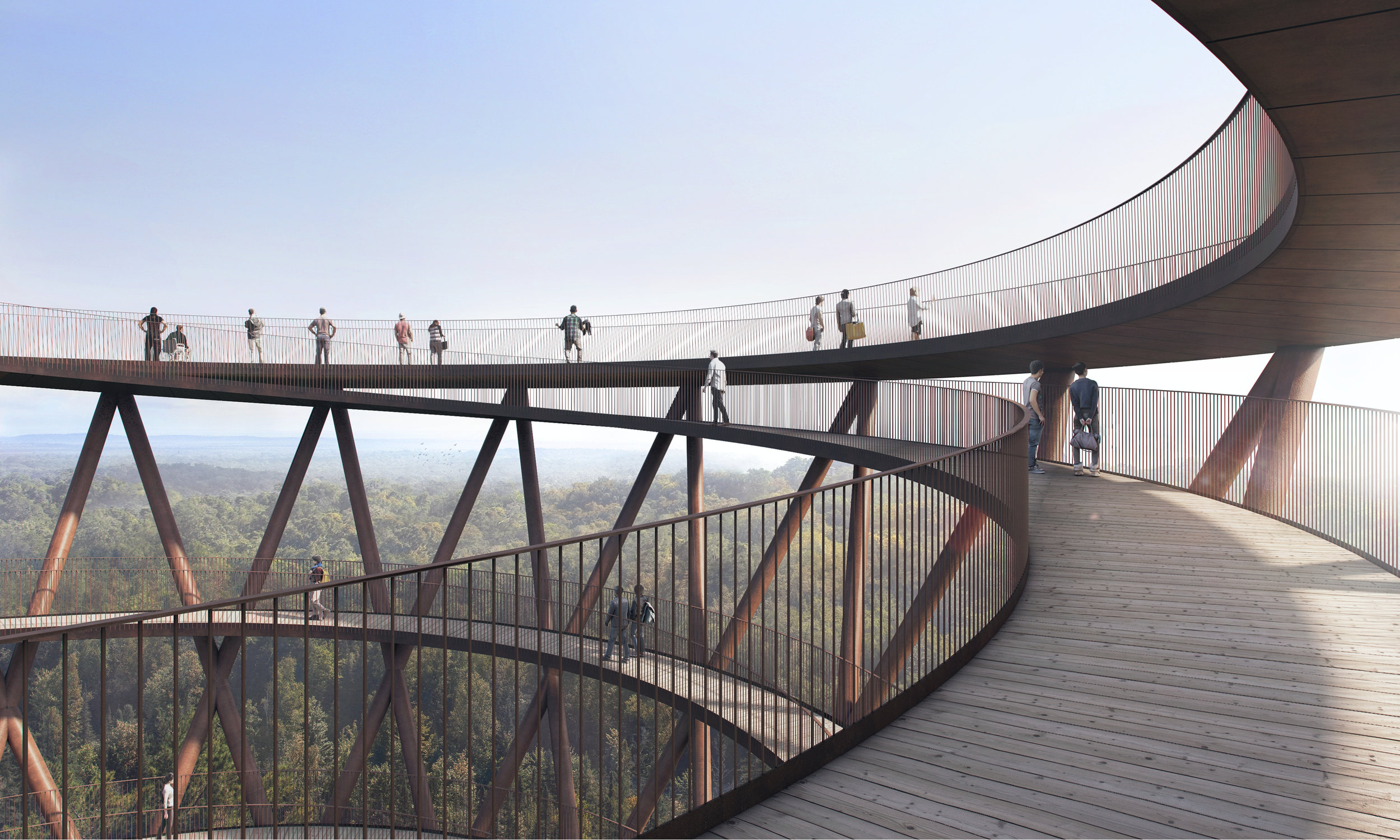 View of the ramp at a high point approaching the viewpoint platform