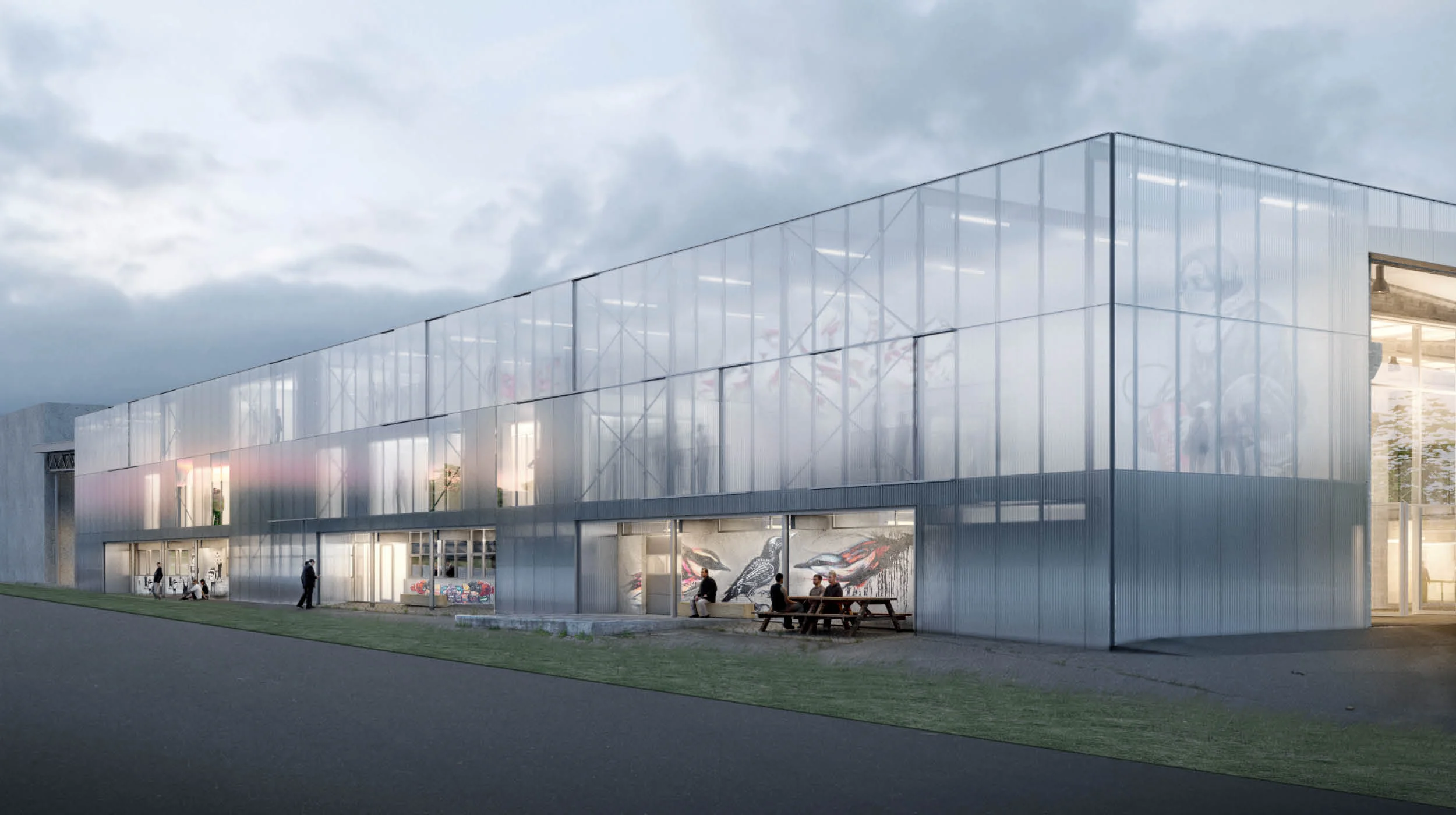 Competition Rendering: South Wing - Performative Facade