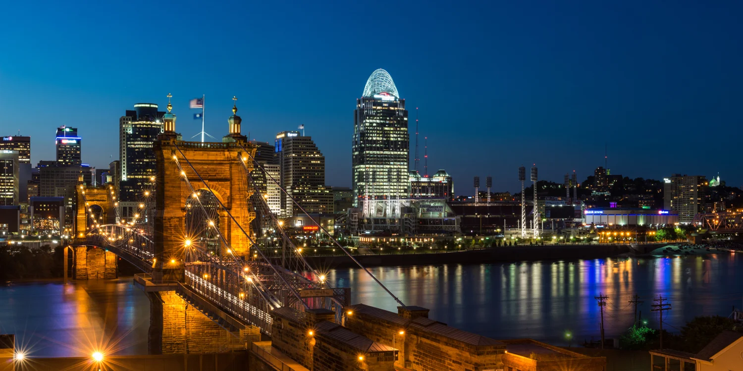Downtown Cincinnati - John Roebling Bridge