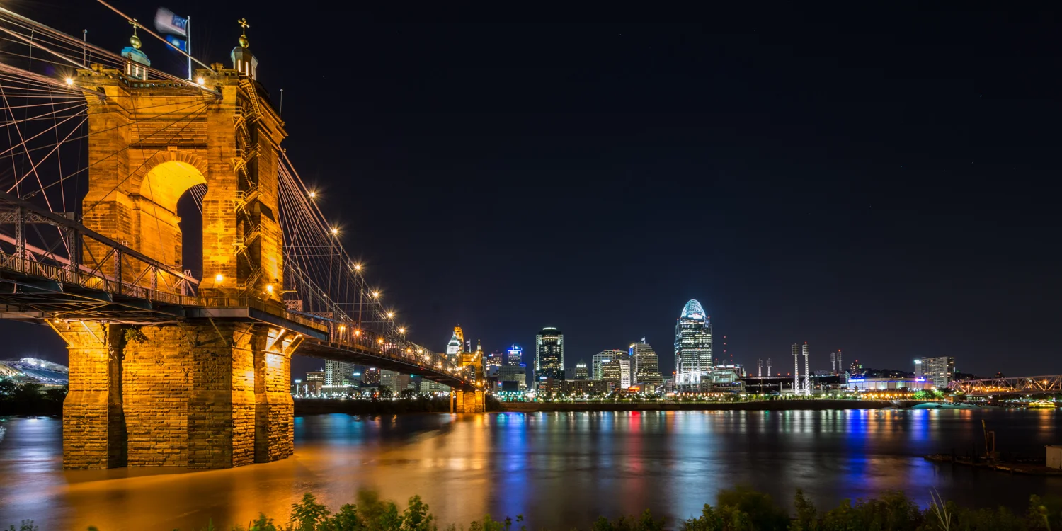 Downtown Cincinnati - John Roebling Bridge