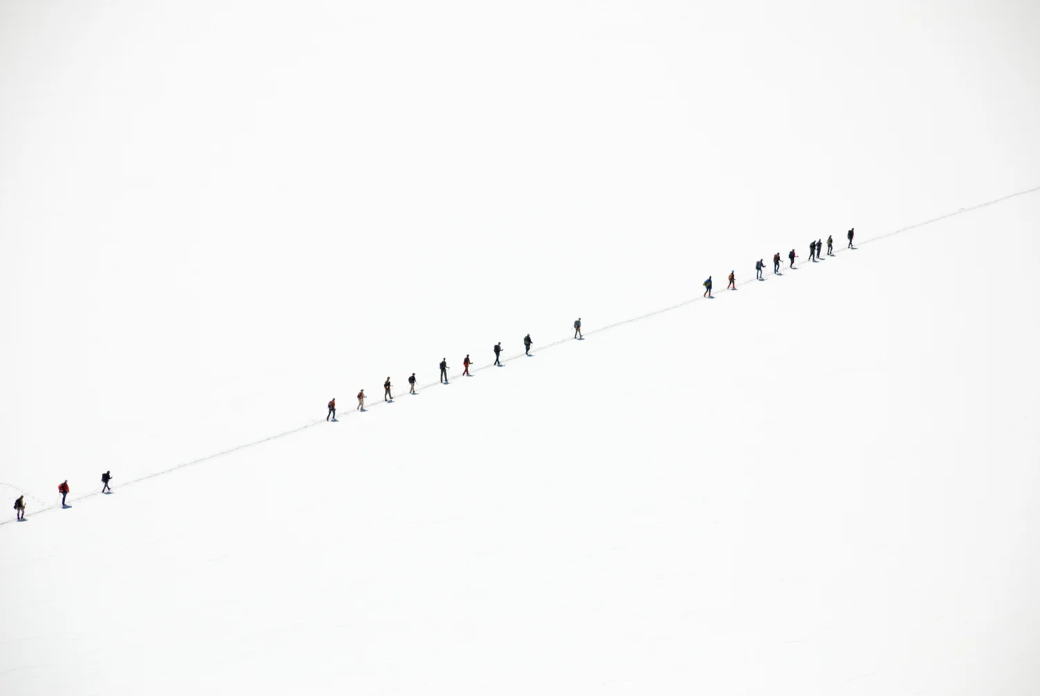 Mountaineers on Jungfraujoch, Swiss Alps