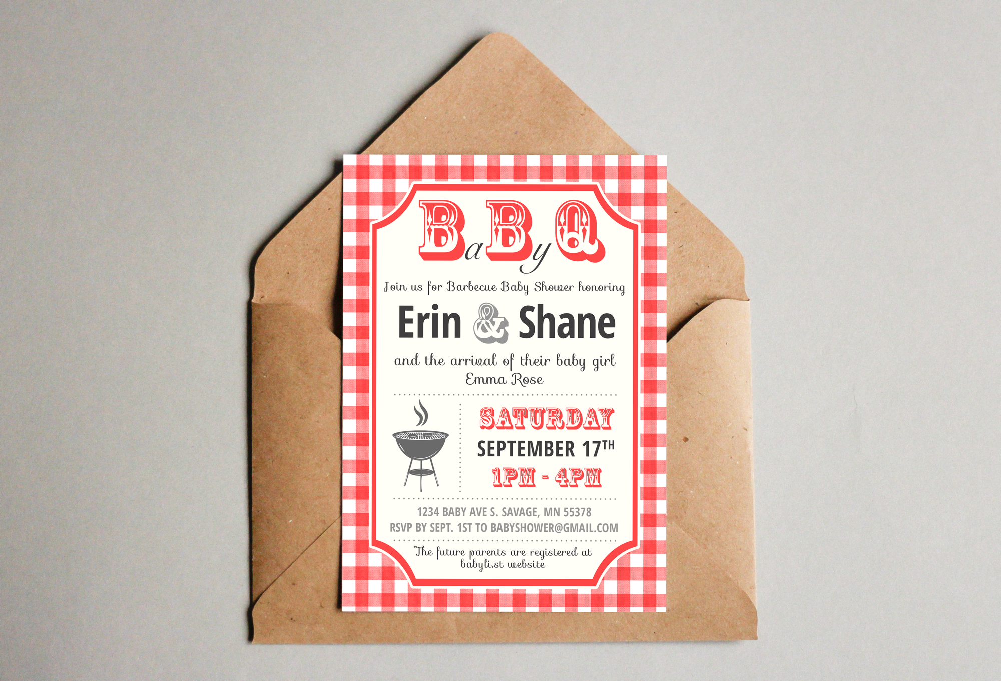BBQ Baby Shower Invites