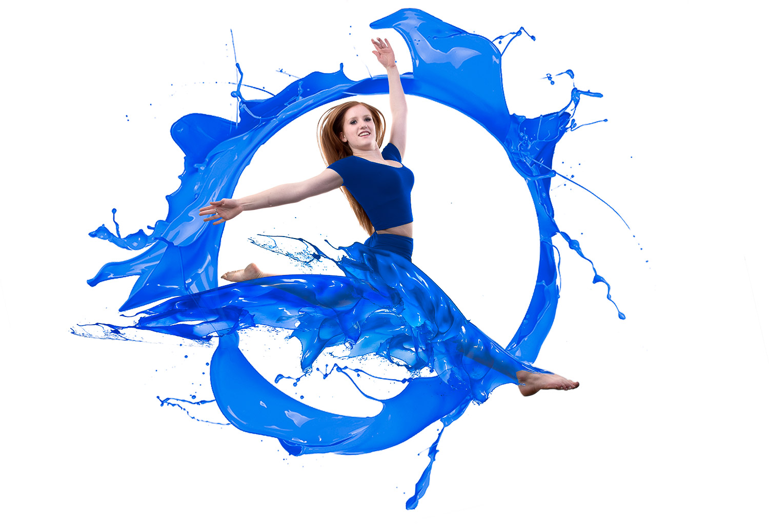 Dance portrait photo, jumping thru paint, Cowichan Valley to Nanaimo BC