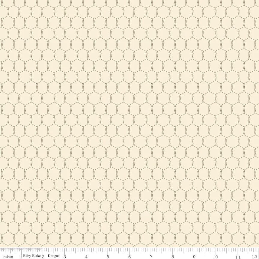 Riley Blake Designs: Lil' Farm Chicken wire Cream by Kelsey CarlsWn (C17945-CREAM)