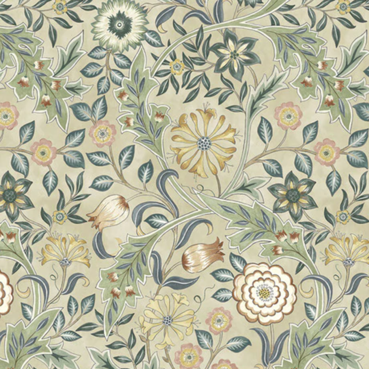 Morris Co Orkney Wilhelmina Floral Linen Pwwm049 Linen Quilted Angel
