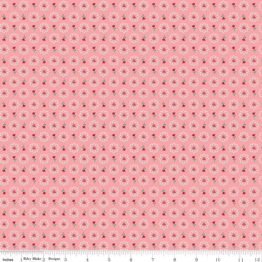 Riley Blake: Berry & Sage Heritage Coral by Lori Holt (C17381-CORAL)