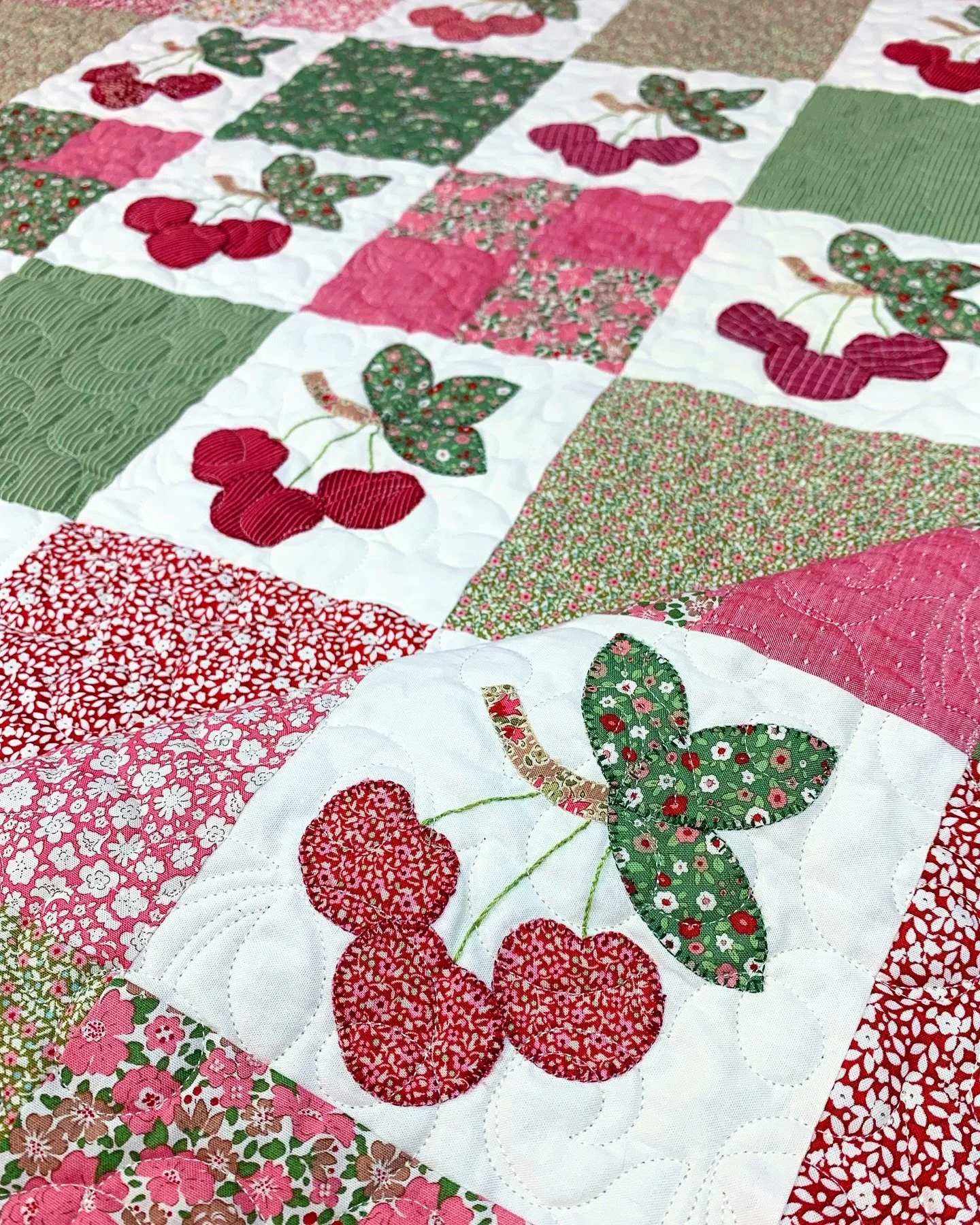 We’ve just added a new class to the schedule that you can’t miss! Happy Little Cherry Quilt is a beginner friendly class where Barbara will teach you how to make these sweet cherries using the fusible appliqué technique along with