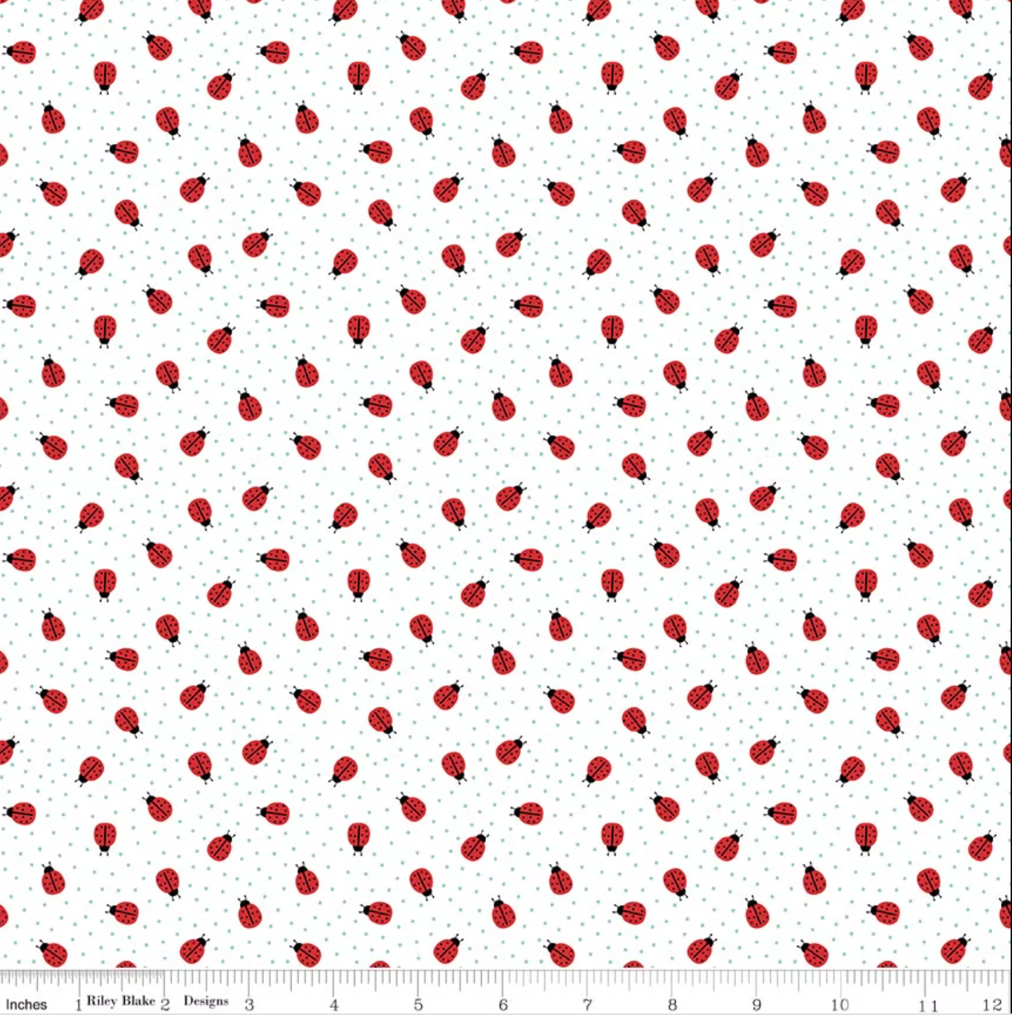 Riley Blake Designs: Little Ladybug Ladybugs White by Lori Whitlock (C18034-WHITE)
