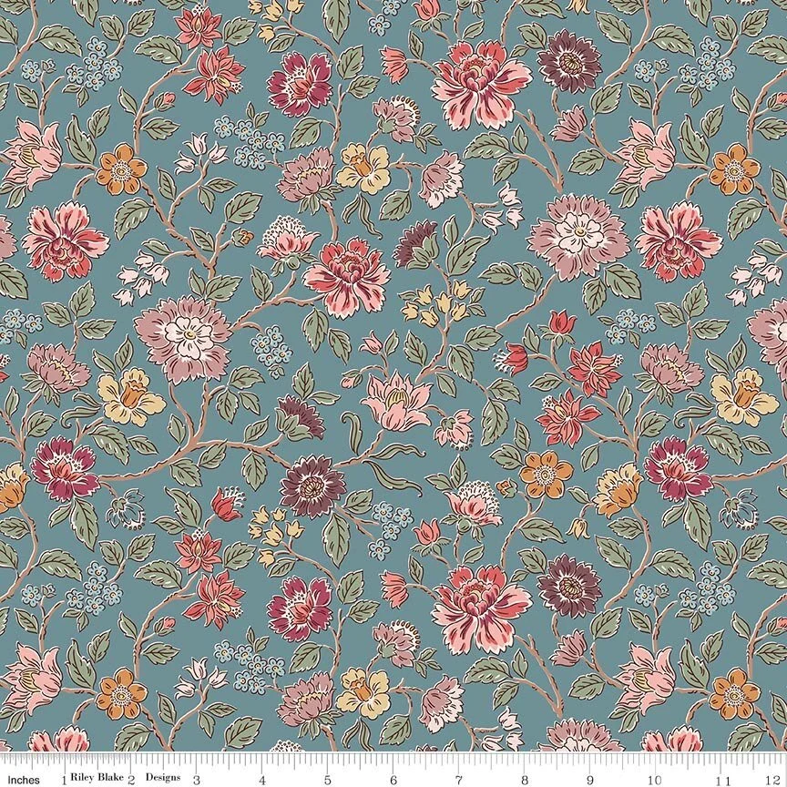 Riley Blake Designs: Jane Austen's Northanger Abbey Morland Blue (C17890-BLUE)