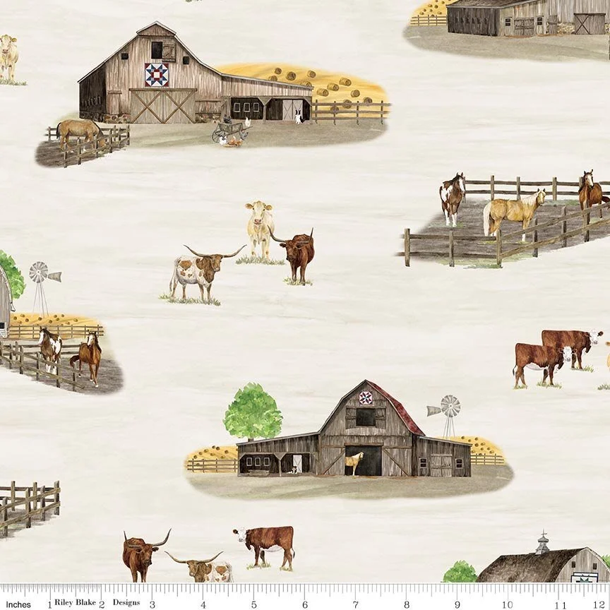 Riley Blake: The Homestead Main Cream by Tara Reed (CD18230-CREAM)