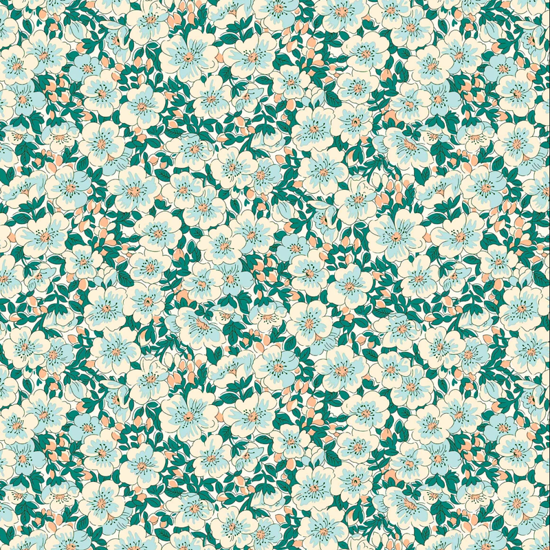 Liberty Fabrics: Tree of Life Canopy Greens Dina Blossom (01667375A)