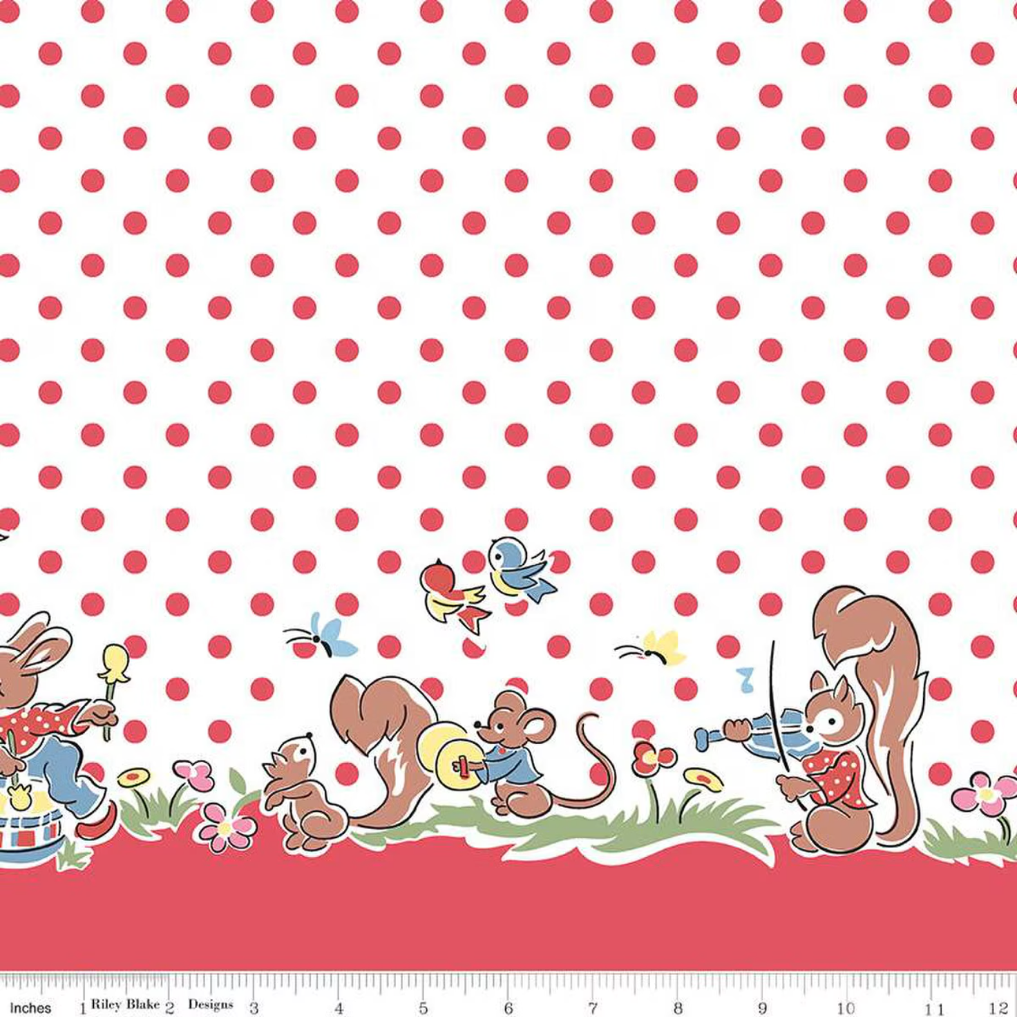Riley Blake: Love Notes Border Print White by Lindsay Wilkes (C16387-WHITE)