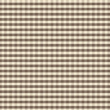 QT Fabrics: Chickens in the Meadow Gingham Brown by Julie Lynch (31822-A)