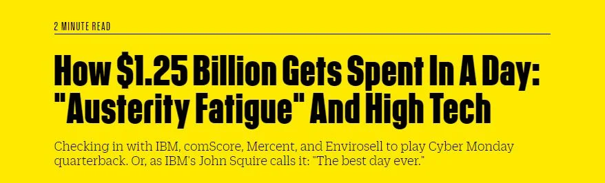 HOW $1.25 BILLION GETS SPENT IN A DAY: "AUSTERITY FATIGUE" AND HIGH TECH