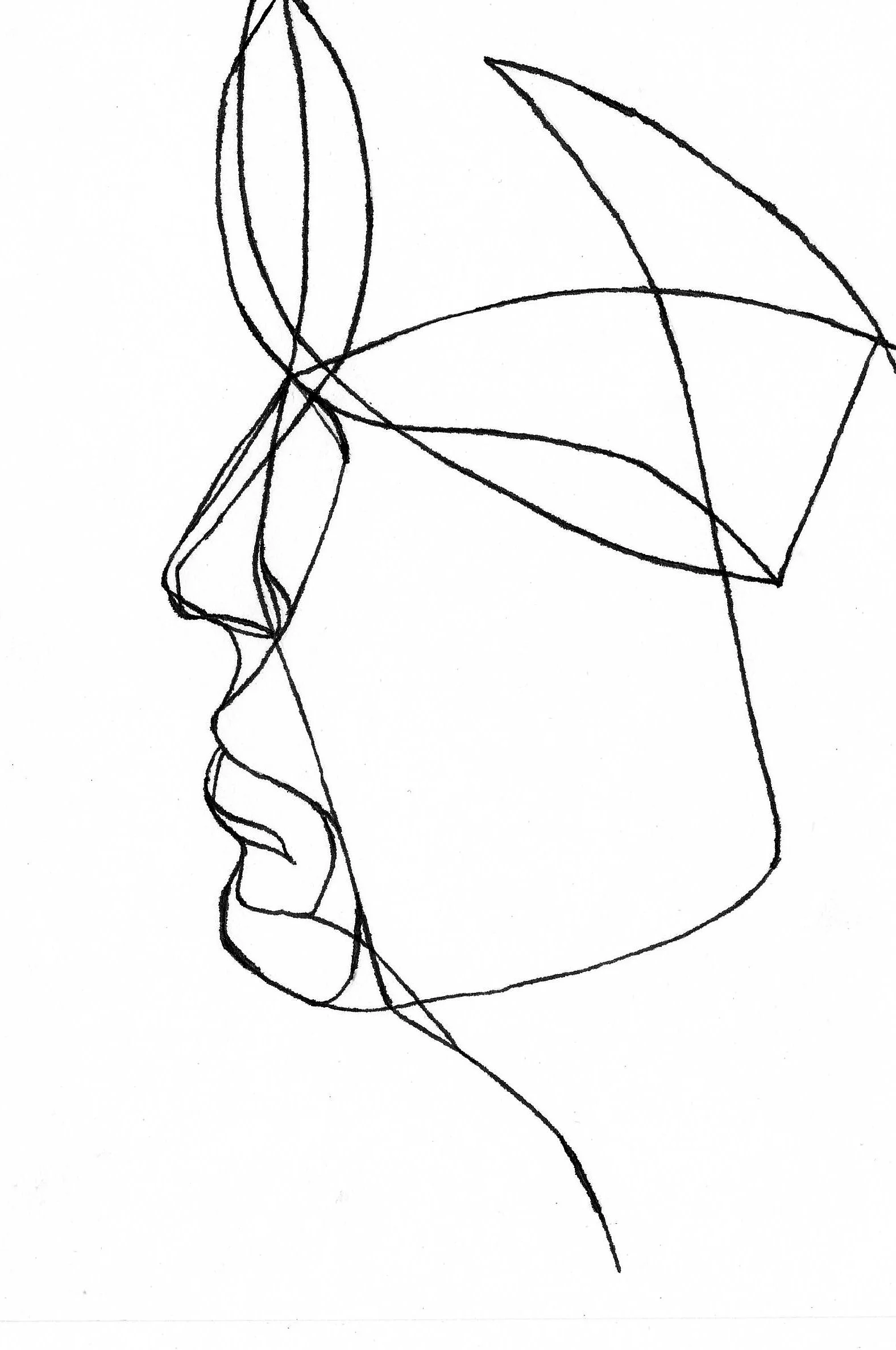 Head Space. 2018. Ink on Paper. 5x6"
