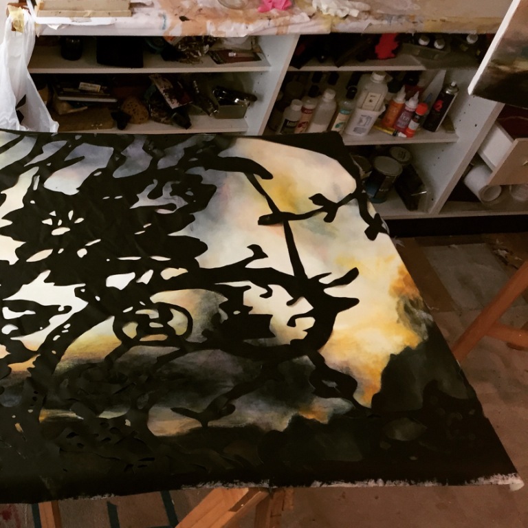 More work to was befall this hardest working of canvas' but I wont show it now because EXHIBITION IN OCTOBER