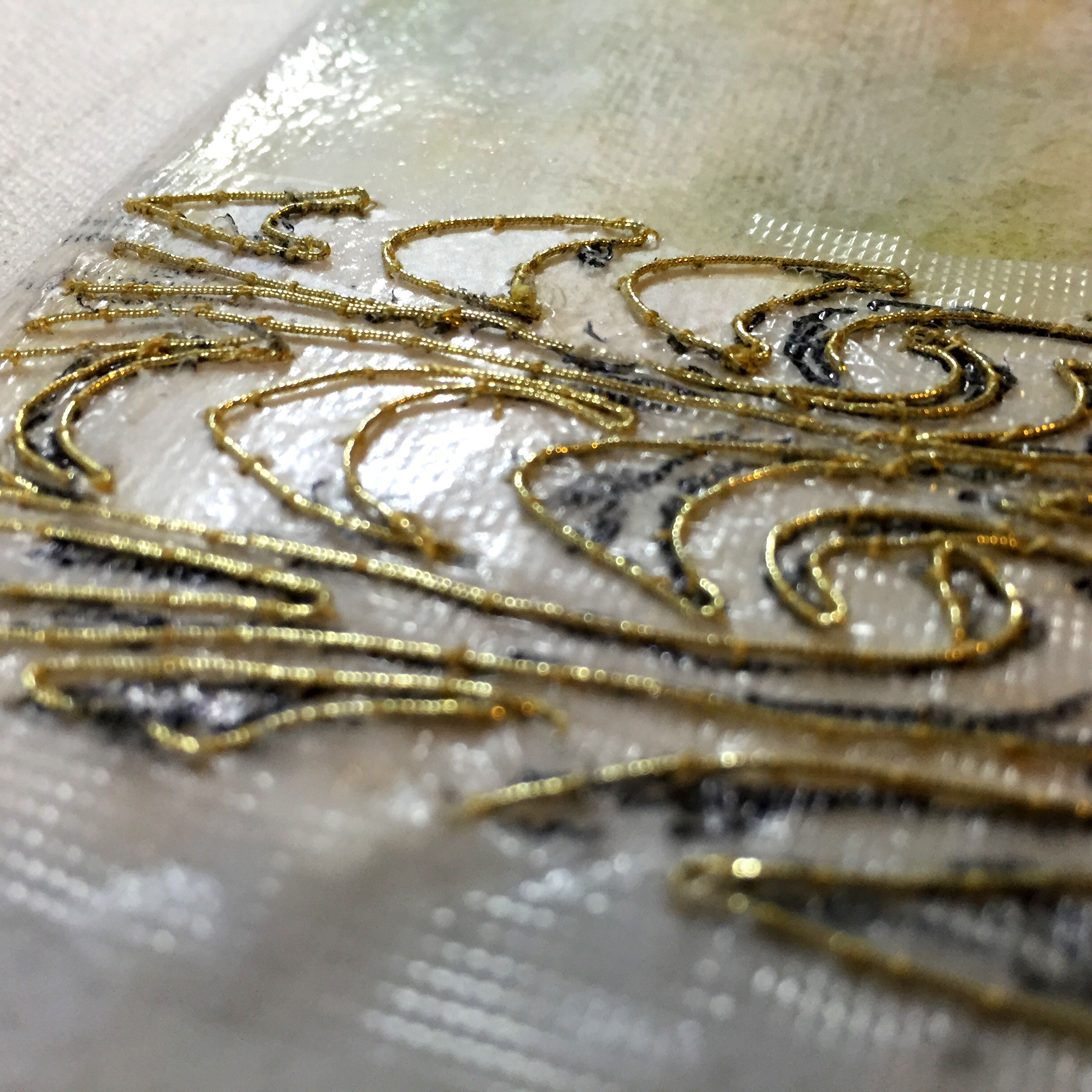 Gold thread embroidery on canvas recap/how-to — artworkerprojects
