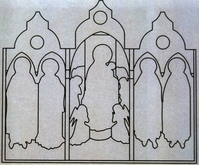 Diagram of the original format of the San Domenico altarpiece, Florence