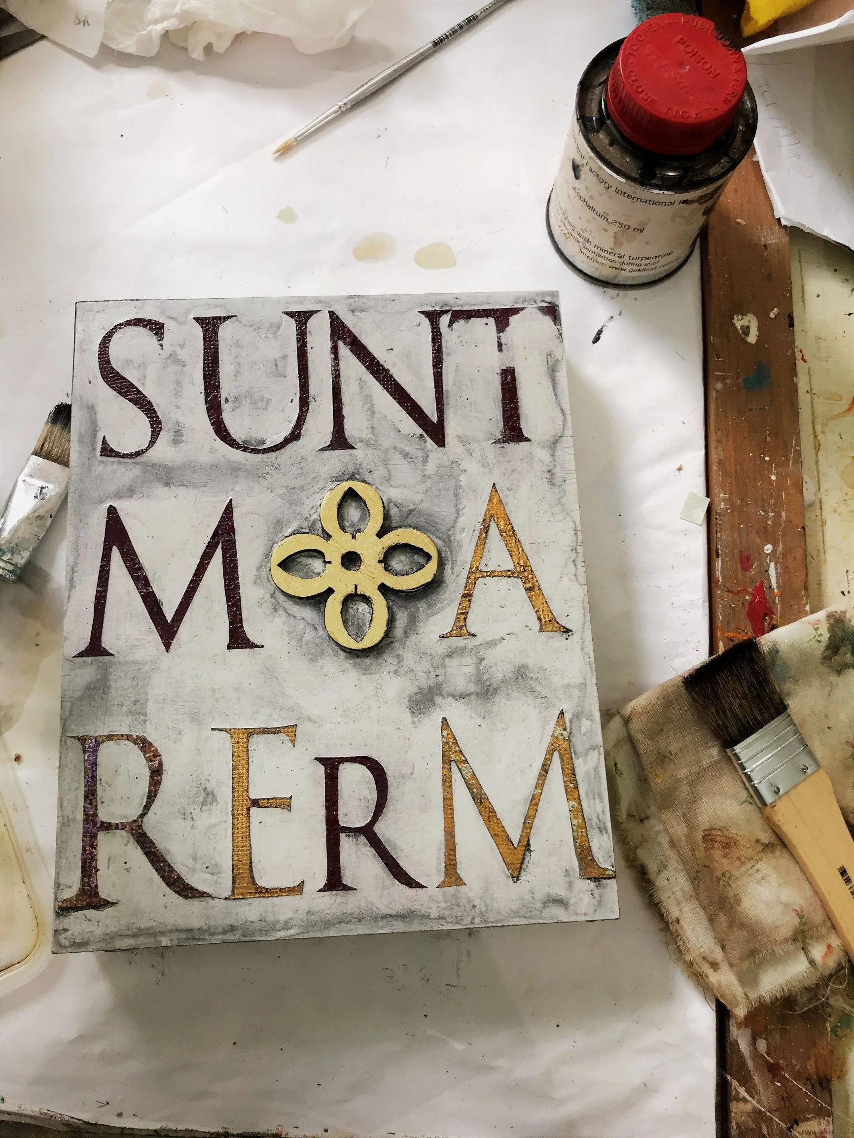 Fresco panel with gilded ornament