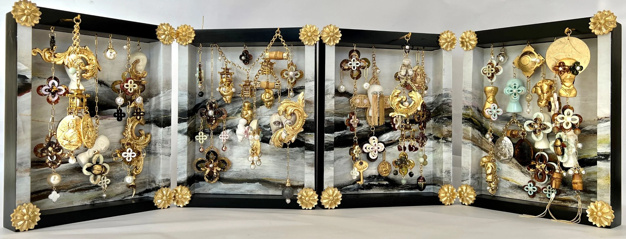 The Book of Sorrows; Venus and the Ghost Who Walks (Three Wise Monkeys) Finalist in the Sculpture in the Valley art prize 2023